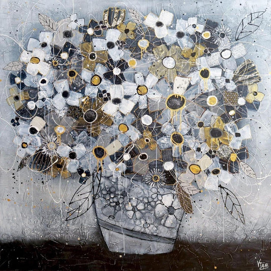 Vigo Oeuvre original - Peinture 60x60 Fleurs et chocolat - STUDIO