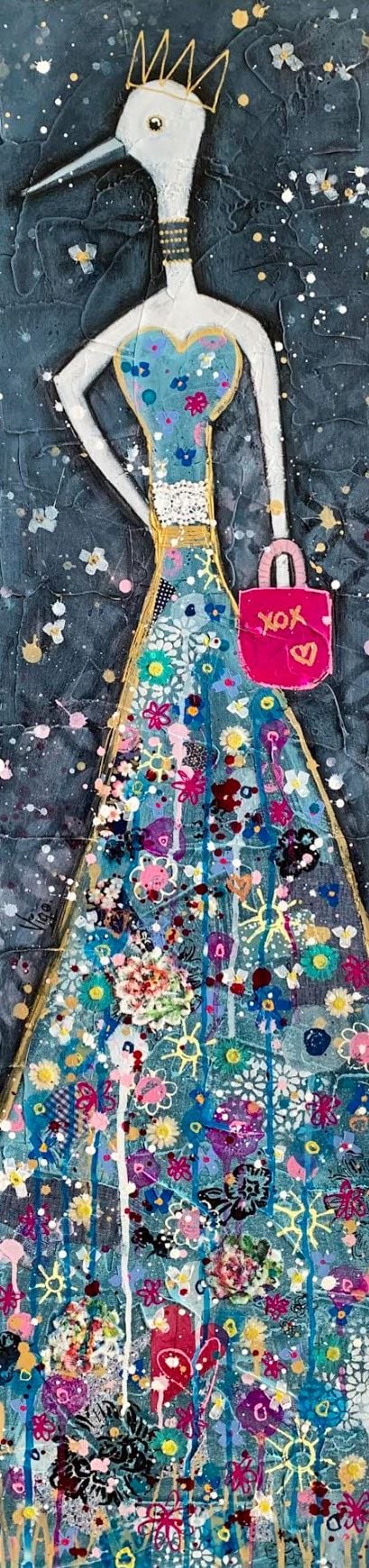 Vigo Oeuvre original - Peinture 48x12 L'amoureuse No 4