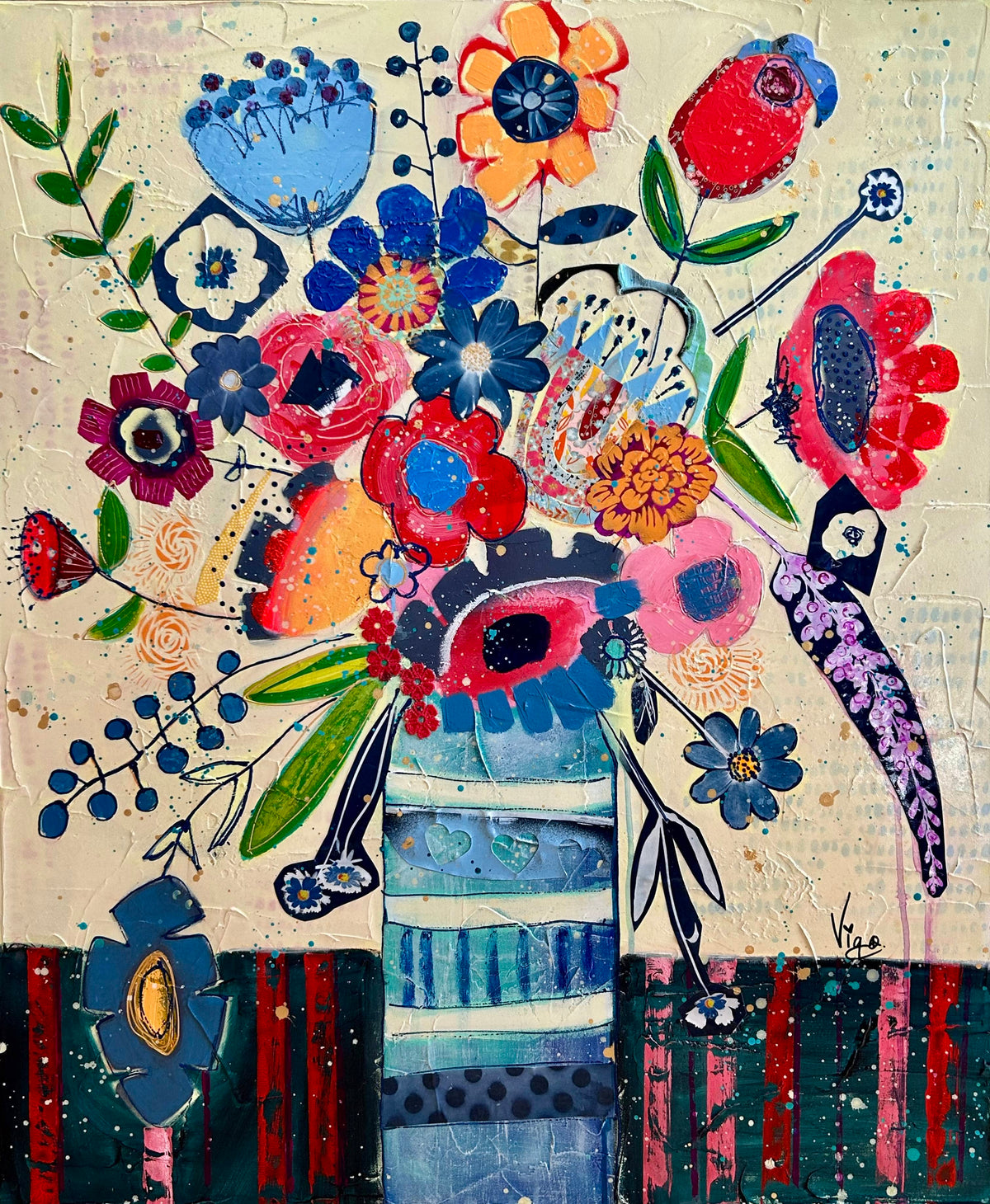 Vigo Oeuvre original - Peinture 36x30 Let's Celebrate