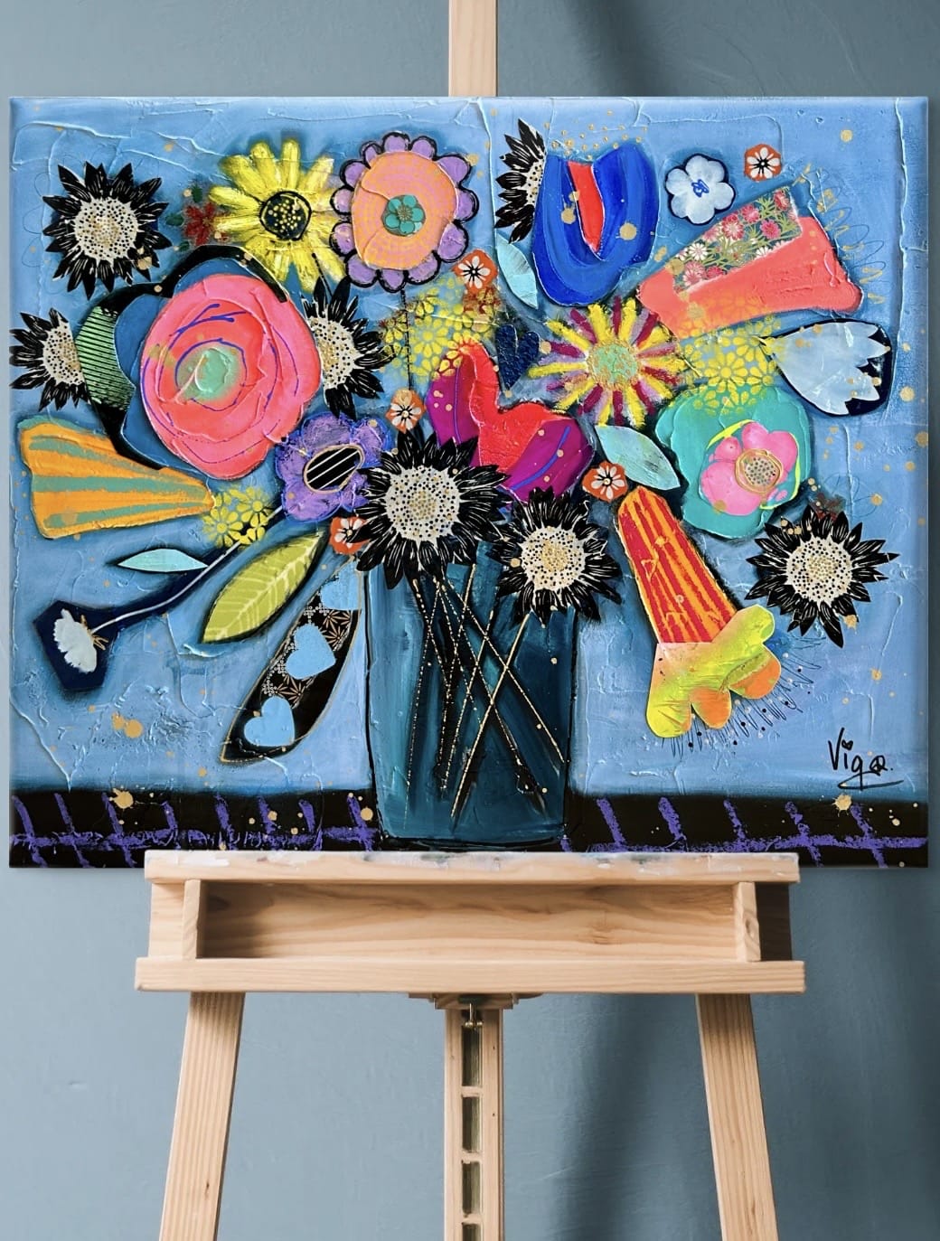 Vigo Oeuvre original - Peinture 20x24 Outspoken Bouquet
