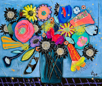 Vigo Oeuvre original - Peinture 20x24 Outspoken Bouquet