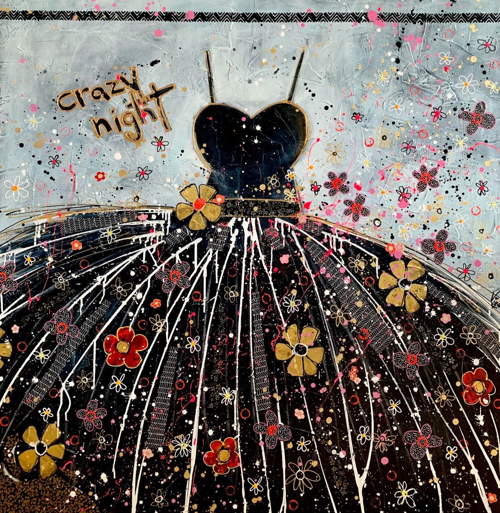 Vigo Oeuvre original - Peinture 48x48 Soirée folle avec toi